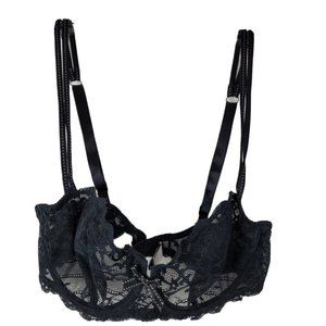 CHANTELLE Rive Gauche 32D Black Lace French Bra